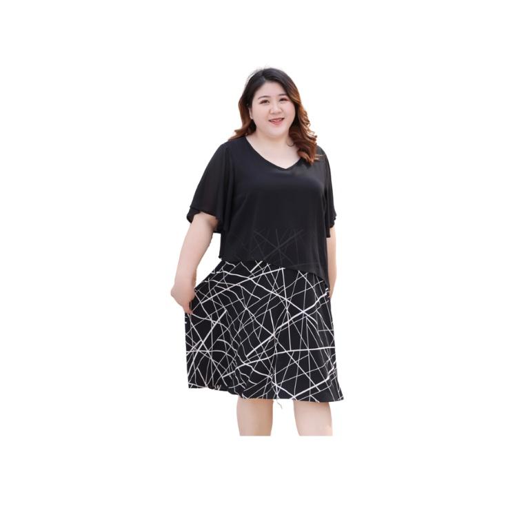 Đầm trung niên phối voan bigsize cao cấp (thời trang trung niên anitagreen) BS1-621