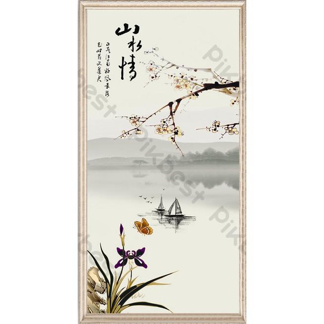 Tranh dán tường Làng quê thanh bình, Tranh 3D dán tường hiện đại , MS 1120445