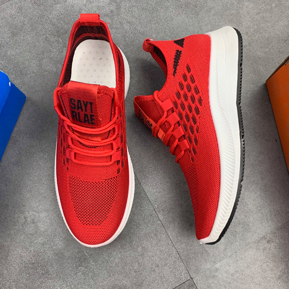 Giày Thể Thao Nam, Giày Sneaker Nam Màu Đỏ Đế Êm Nhẹ S360