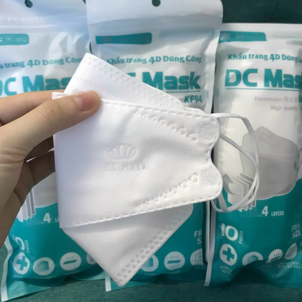 Thùng khẩu trang 4D Kf94 dc mask kháng khuẩn lọc bụi mịn cao cấp
