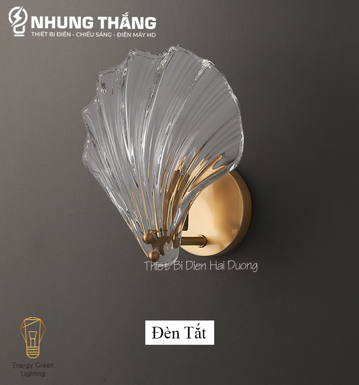 Đèn Tường Vỏ Sò DT-012 - Mặt Thủy Tinh Trắng Trong Suốt Cao Cấp - Decor Trang Trí - Sử Đụng Đui E14 - Bóng Bắp Ngô - Có Video