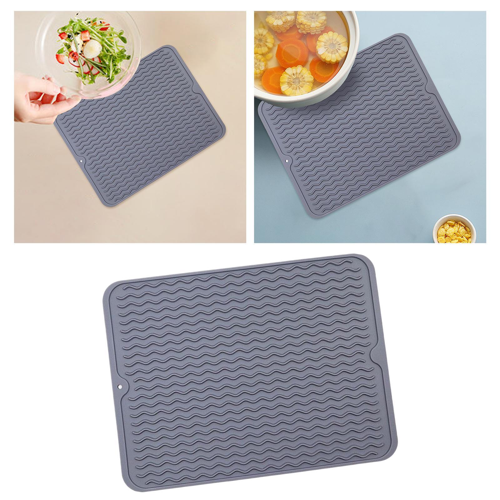 2x Silicone Drain Pad Waterproof Heat Insulation Hot Pot Holder Drying Mat