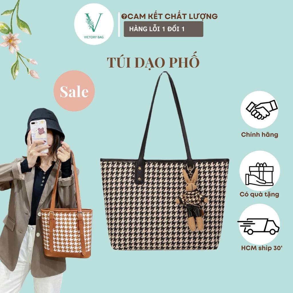 Túi Tote vải, túi xách nữ kẹp nách đeo chéo thời trang công sở Retro Cho Nữ SKU: 081 - VICTORY BAG STORE