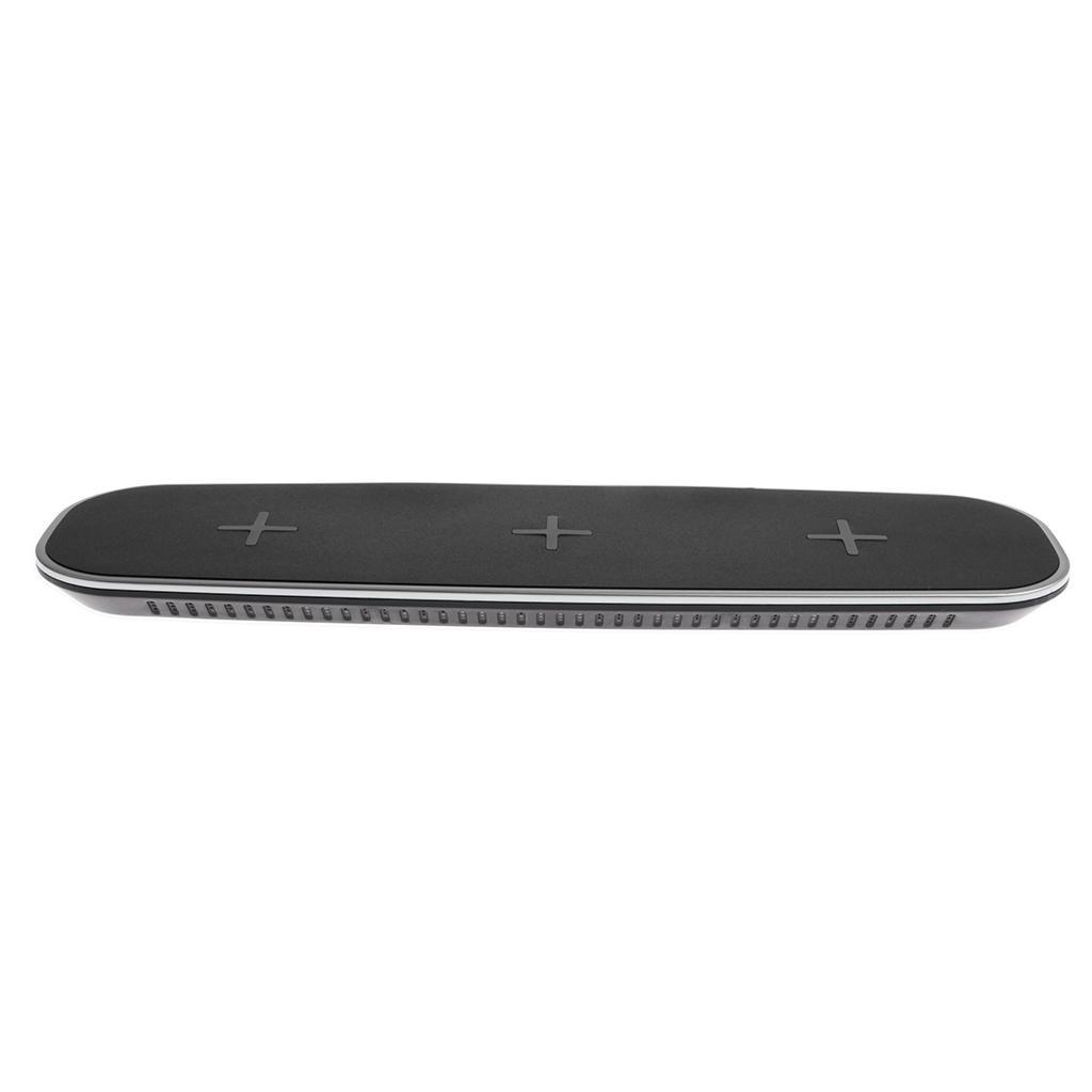 Multifunction Wireless Charger Triple Stand Fast Charging Pad Black