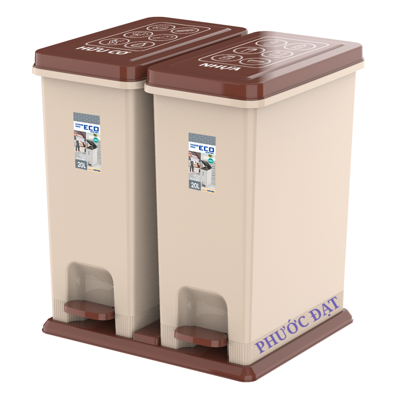 Thùng rác ECO bộ 2 thùng  - 40 lít