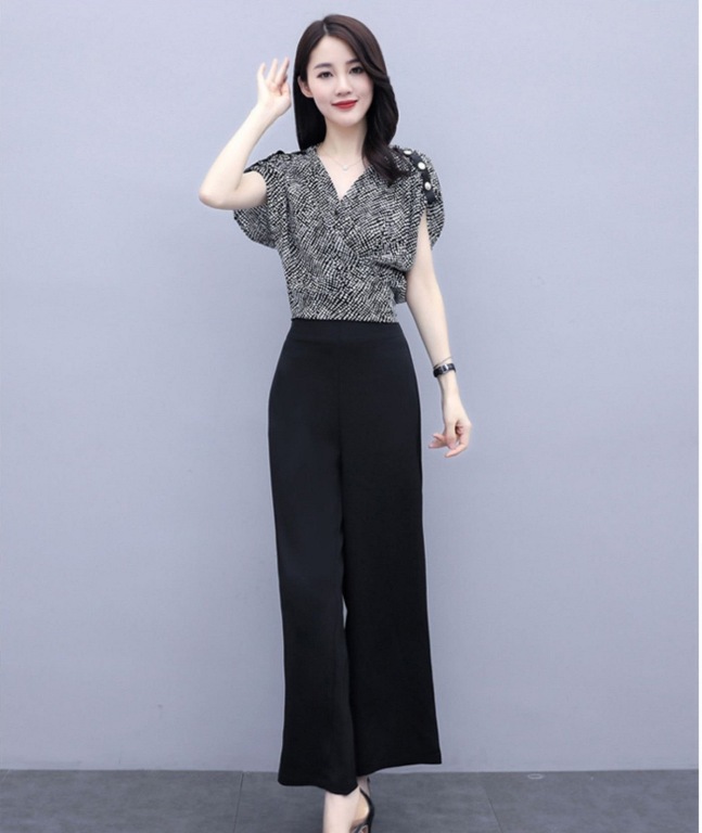 Set bộ áo bi quần ống rộng sang chảnh NT4510