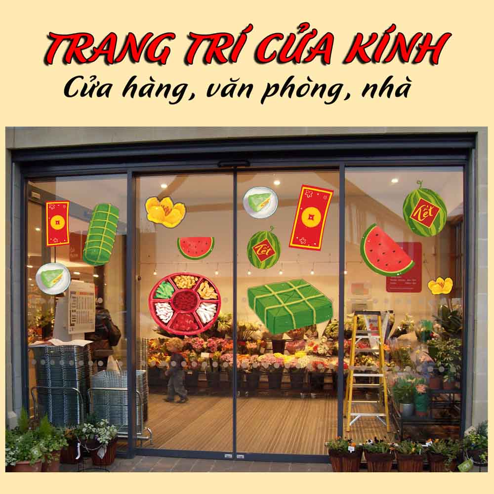 Sticker decal hình dán trang trí tết - Hương Vị Tết