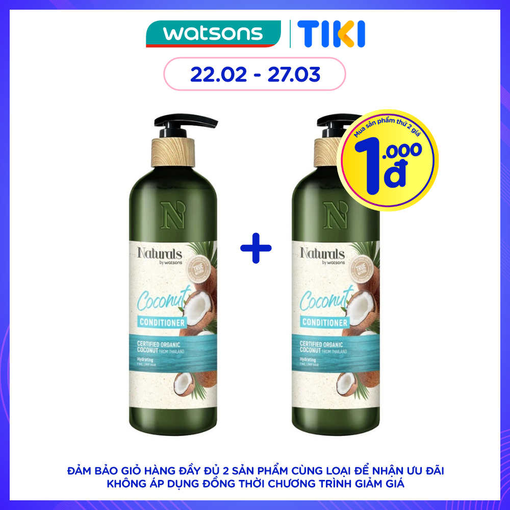 Dầu Xả Naturals By Watsons Hương Dừa True Natural Coconut Conditioner 490ml