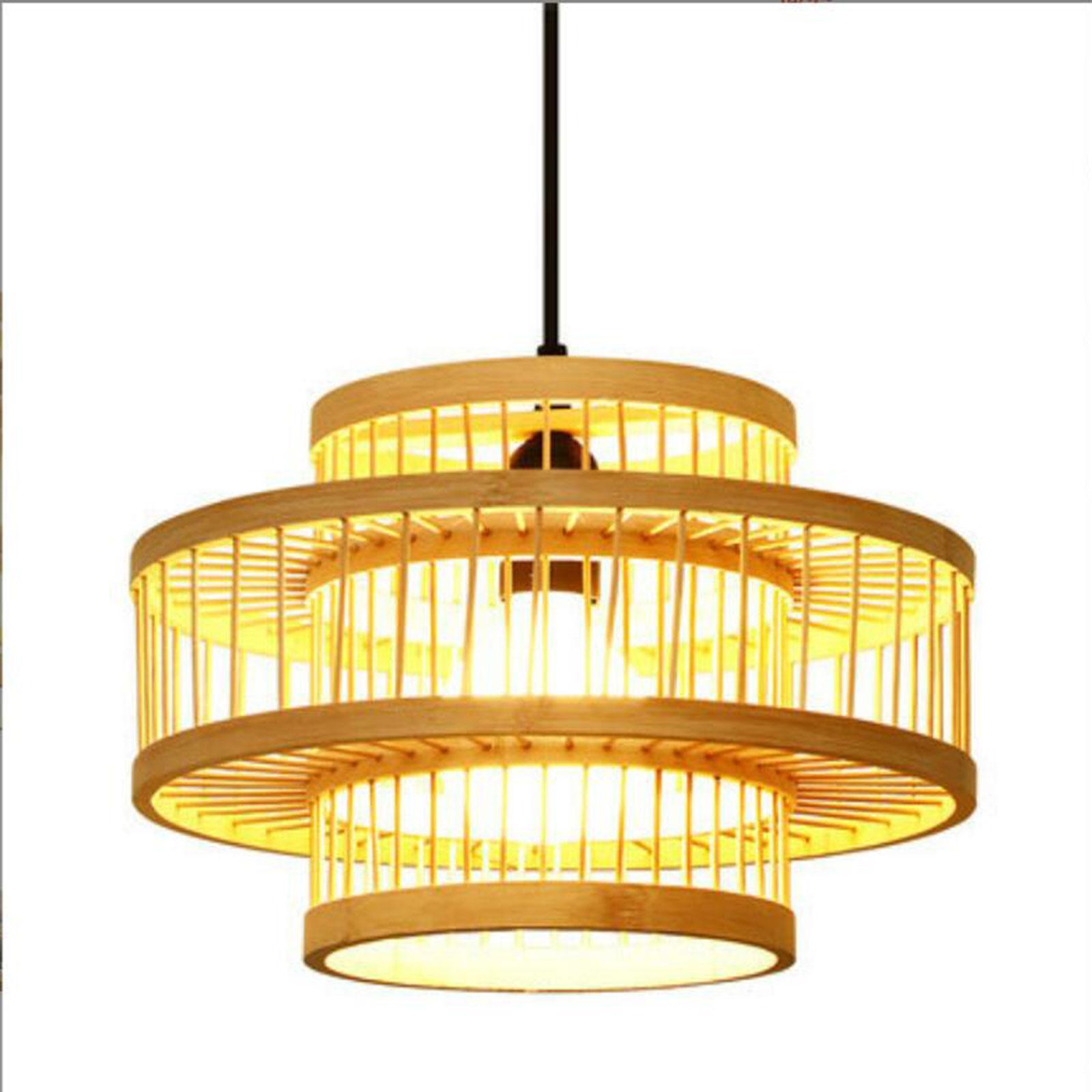 Bamboo Lamp Shade Ceiling Light Cover Chandelier for Dining Room Decor