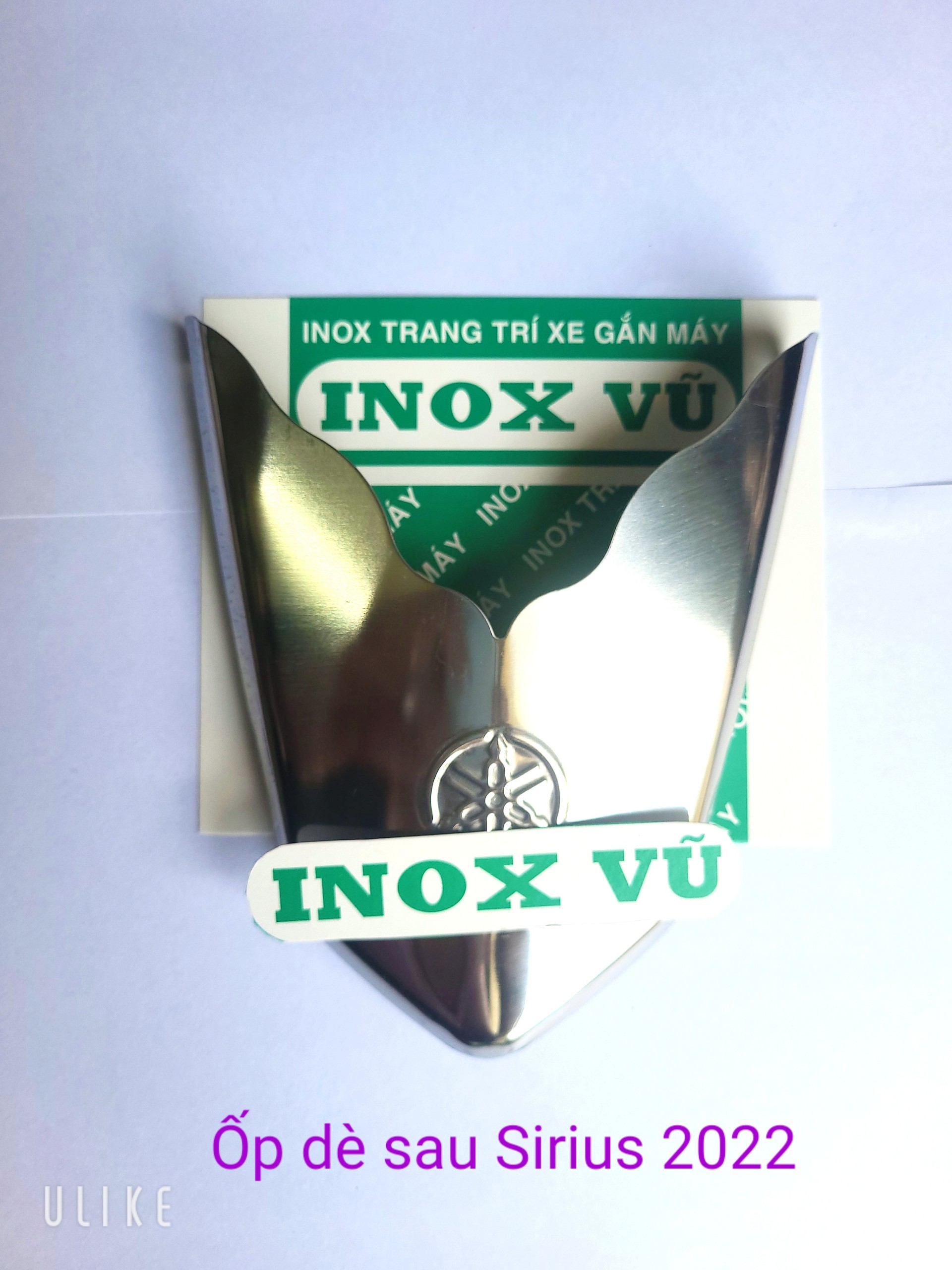 Combo Bộ ốp dè INOX xe SIRIUS sản xuất năm 2022-2023 + 1 tem logo Titan YAMAHHA giá 1 cặp tại xưởng INOX Vũ