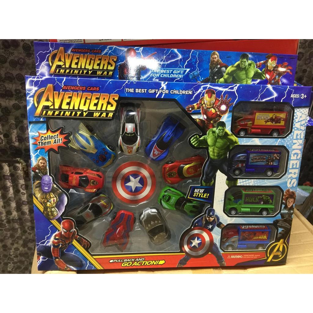 Bộ đồ chơi 13 chiếc xe hoạt hình Avengers cho bé