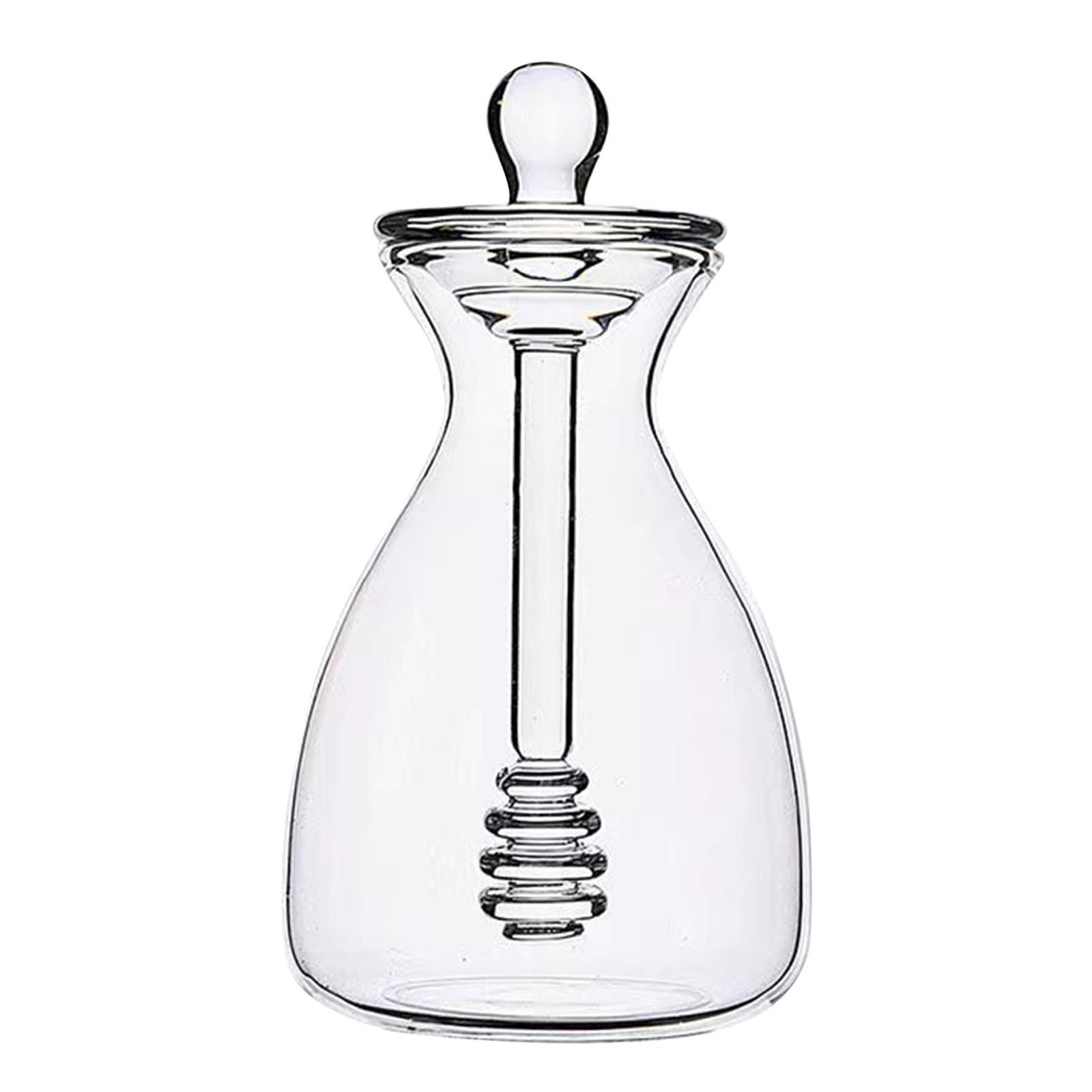 Glass Honey Pot Dispenser Clear Honey Bee Pot for Home Wedding Party Kitchen