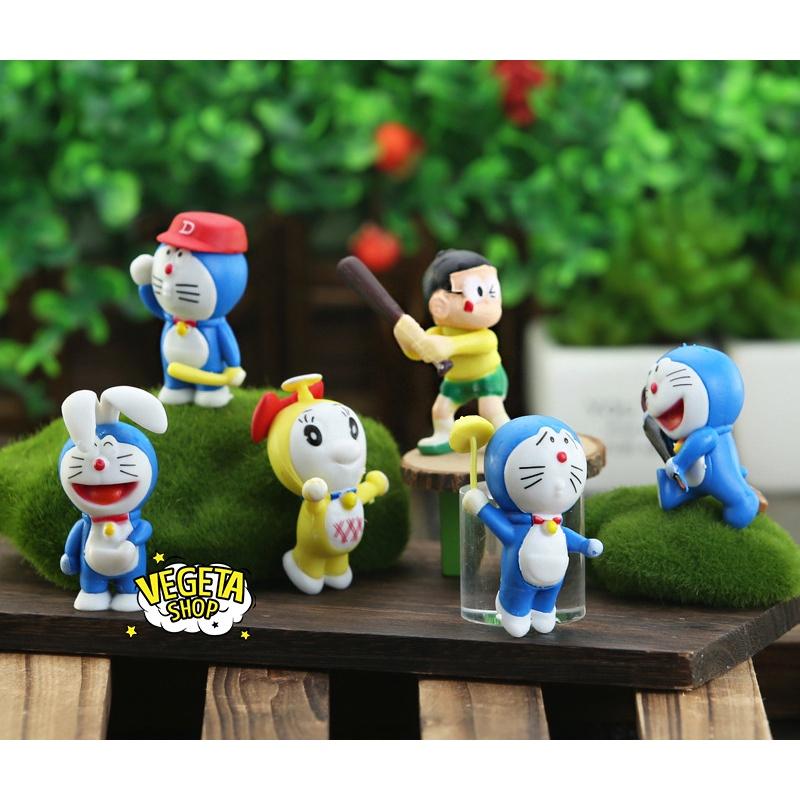 Mô hình Doraemon Doremon - Set 6 nhân vật Doraemon Doremon Nobi Nobita Dorami Doremi - 6cm