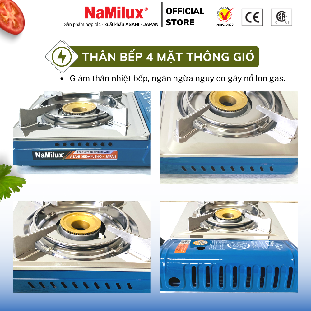 Bếp gas Mini NaMilux NH-P2911PS - Công suất tối đa 2,6 KW - hàng chính hãng