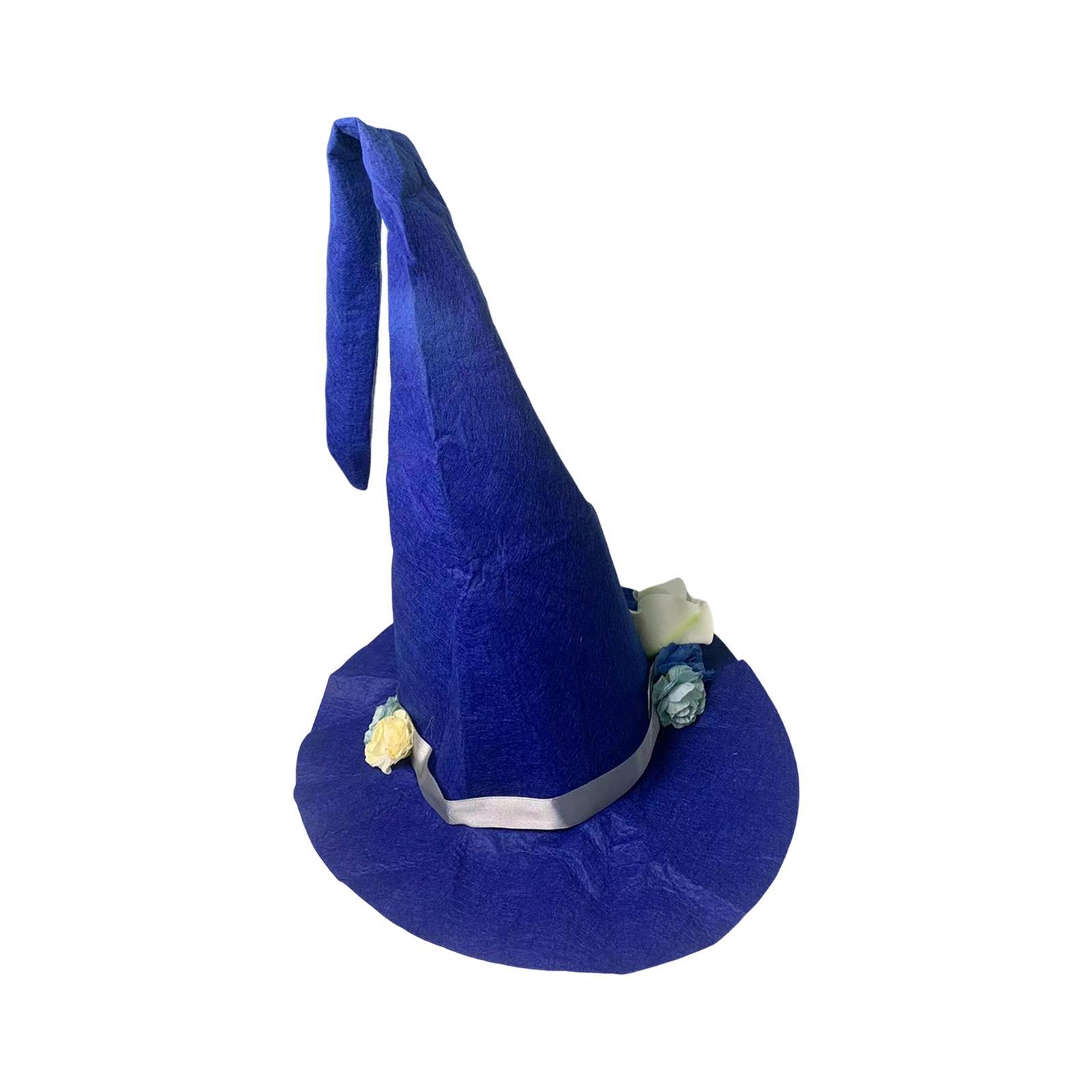 Halloween Felt Witch Hats Cosplay for Carnival Masquerade Clothing Props blue
