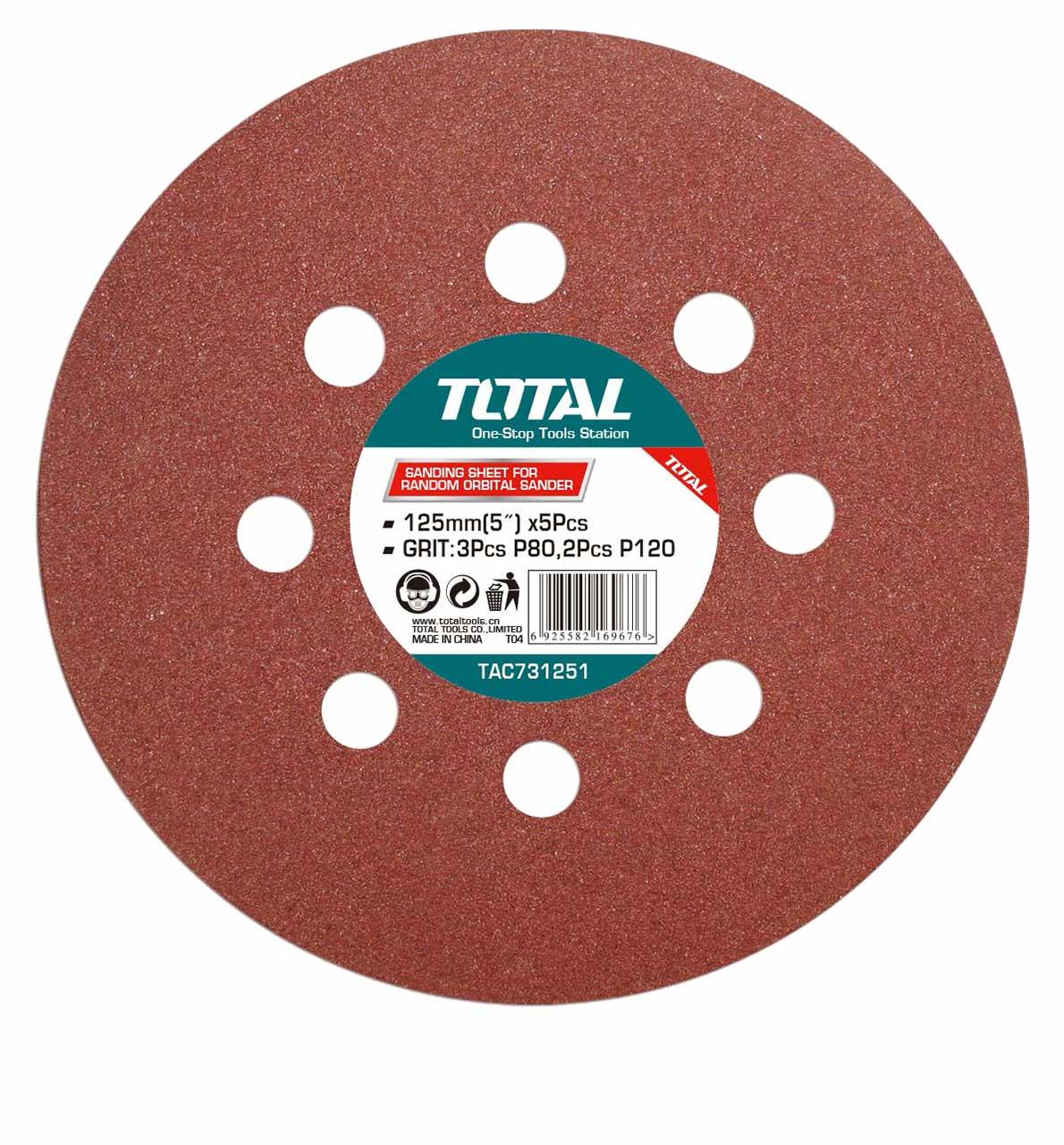 GIẤY NHÁM TRÒN 125MM TOTAL TAC731251 - HÀNG CHÍNH HÃNG