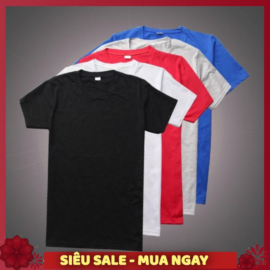 Áo thun trơn nam form rộng phong cách hàn quốc vải poly cotton mịn Nhiều màu đủ size SIÊU SALE