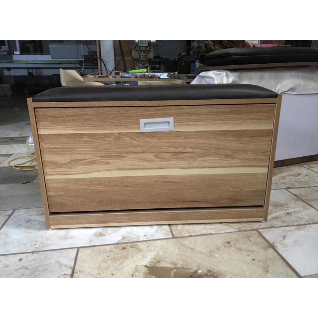 Kệ tủ giày thông minh cánh lật 1 tầng kết hợp ghế ngồi, dài 80cm