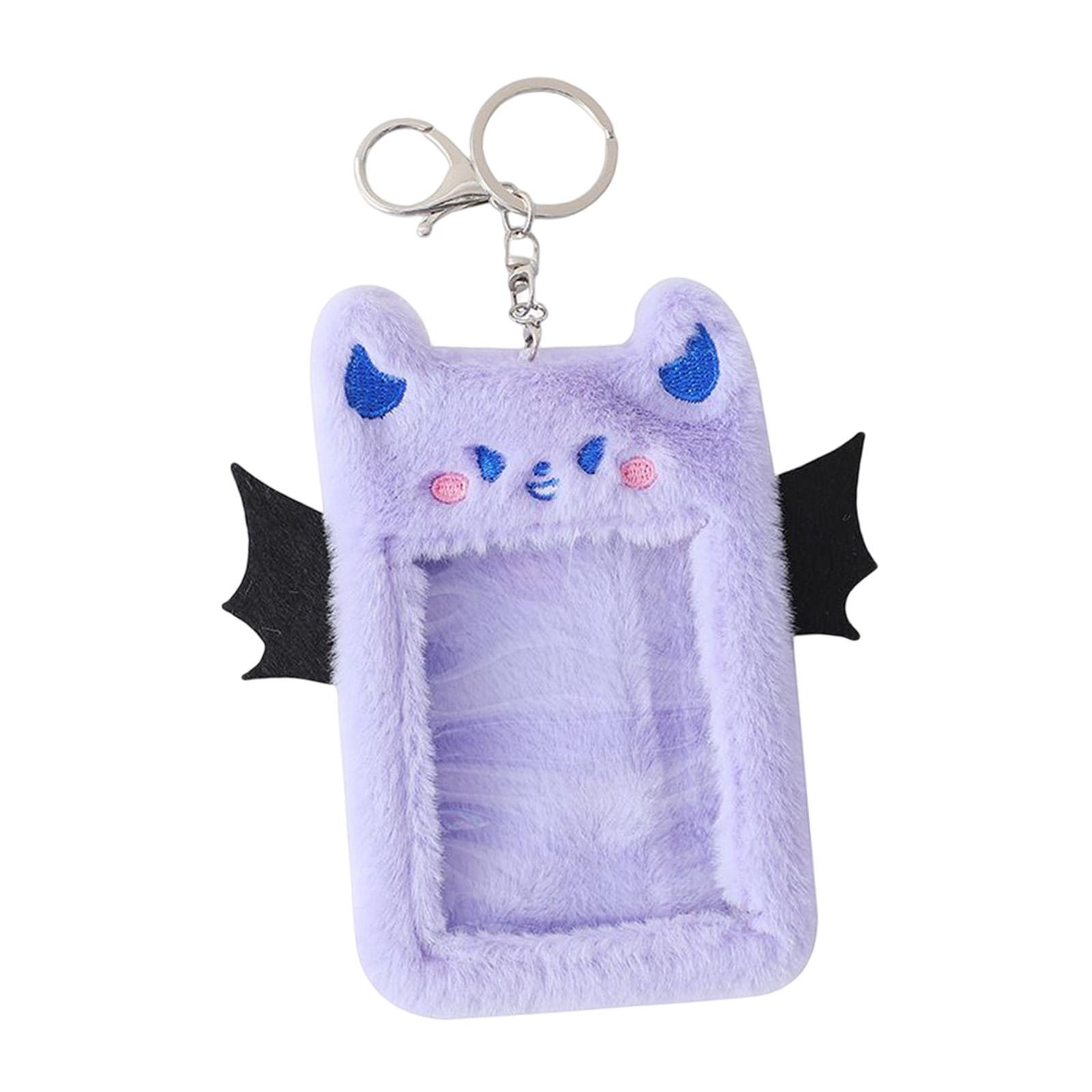 4pcs Plush Photo Card Holder with Keychain Photo Sleeves