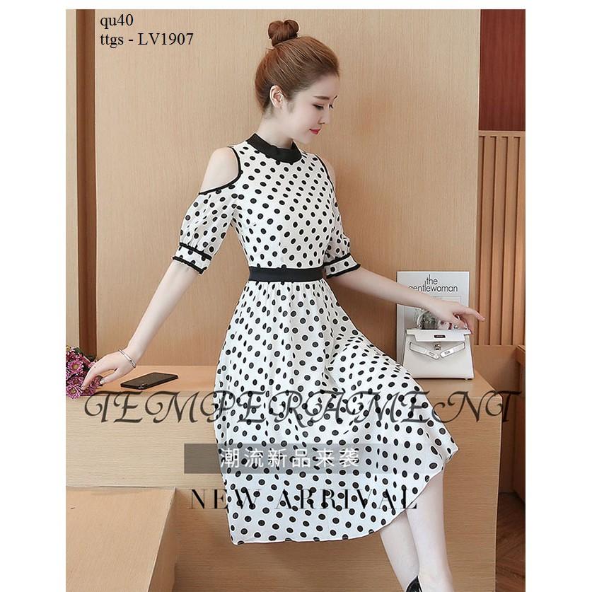LV1907 ĐẦM BI KHOÉT TAY CÁCH ĐIỆU