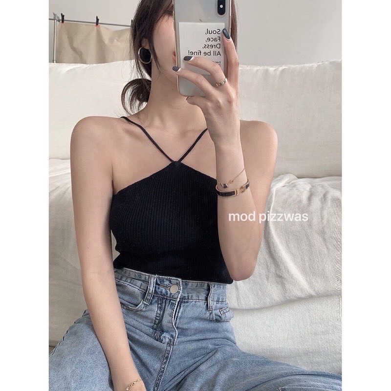 Áo Thun Cổ Yếm 2 dây bún croptop ôm body