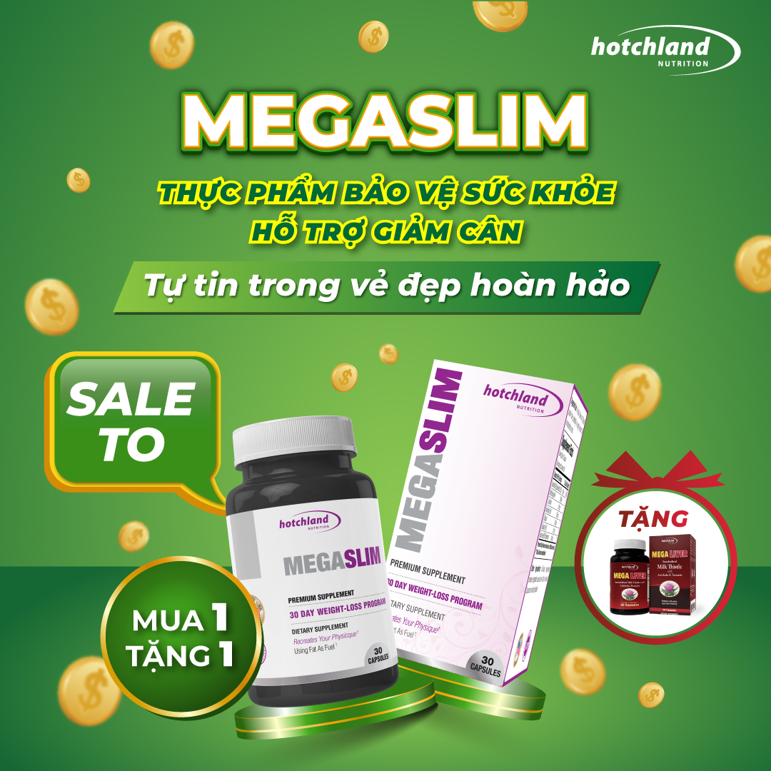 [MUA 1 TẶNG 1 MEGALIVER] Viên uống hỗ trợ duy trì vóc dáng hiệu quả an toàn, chiết xuất từ thảo mộc an toàn Hotchland Mega Slim TPBVSK-Hàng chính hãng [Hộp 30 viên]-HL4660