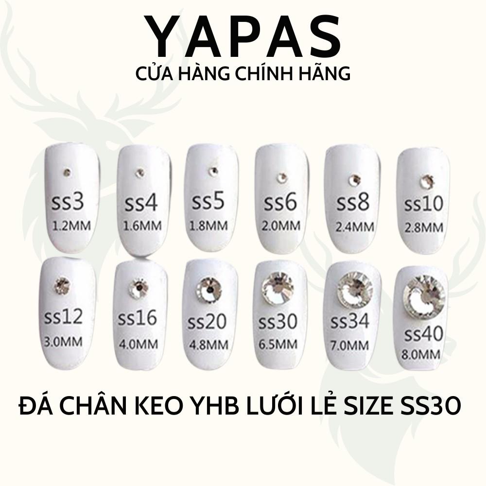 Đá đính móng YHB Lưới cao cấp Lẻ Size SS30 6.0mm 100 viên trang trí nail siêu sáng