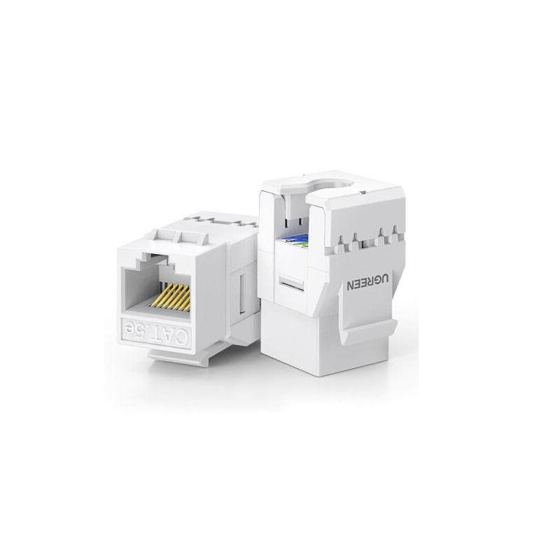 Đầu nối RJ45 cho dây mạng CAT5e Ugreen 30898 180 độ Màu Trắng UTP NW185 - HÀNG CHÍNH HÃNG