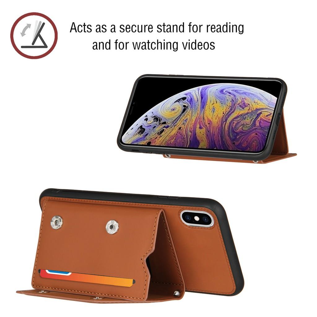 Ốp lưng điện thoại dạng ví da có ngăn đựng thẻ cho iPhone X XS Max XR SE 2020 iPhone 8 iPhone 7 Plus