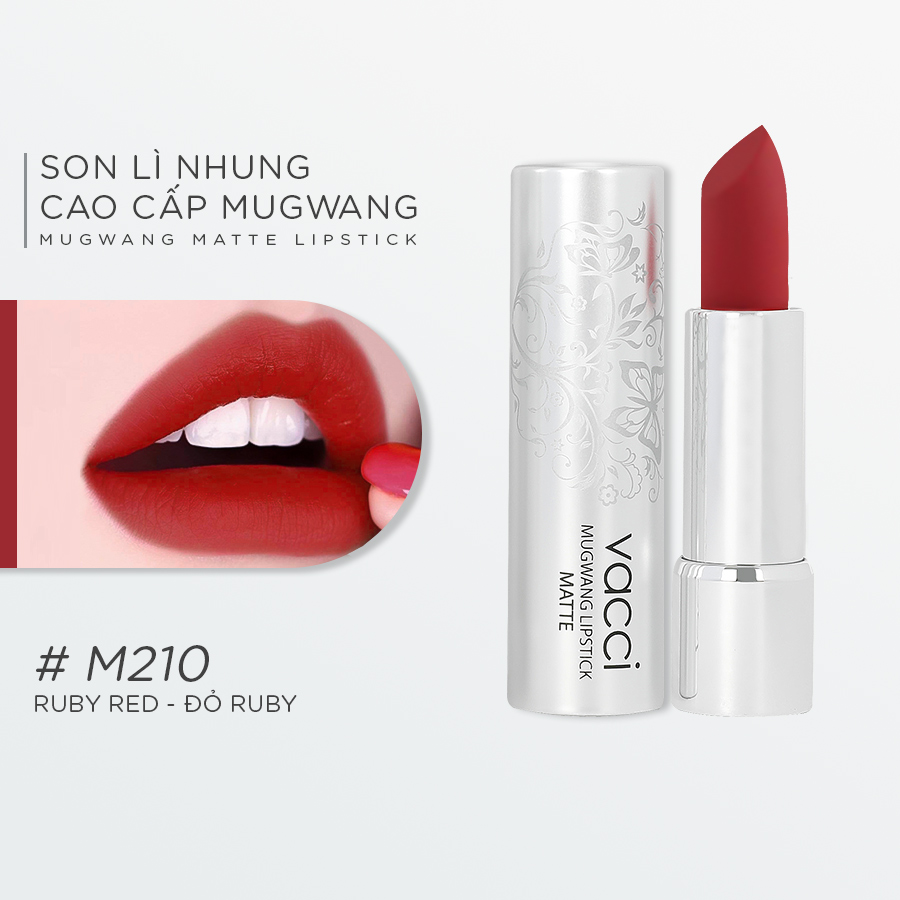 Son Lì VACCI - Lipstick Mugwang - Son Siêu Lì - Bền Màu - Không Trôi - Không Khô Môi