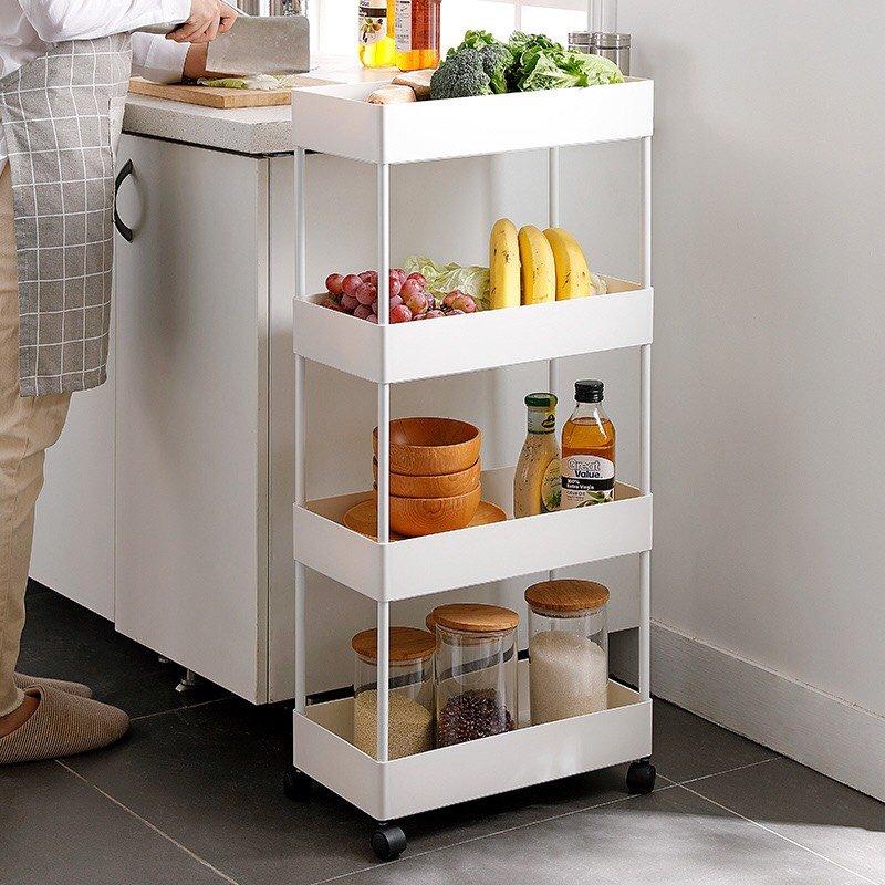 Kệ Đựng Đồ Đa Năng 4 Tầng Nhựa ABS Có Bánh Xe Di Chuyển