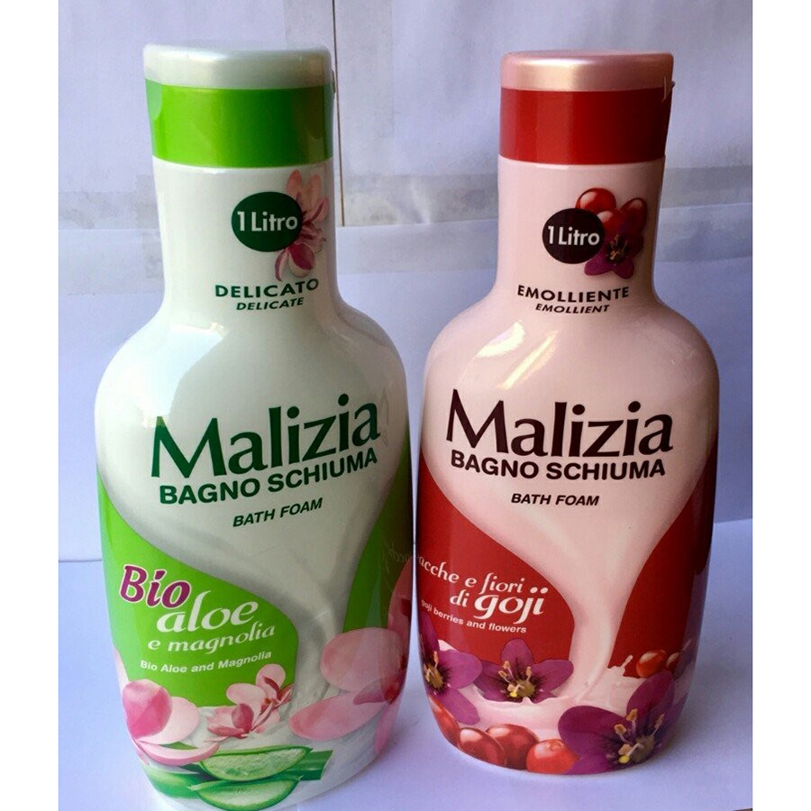 Sữa Tắm Maliza Bio Aloe & Magnolia Bagno Schiuma bath Foam 1000ml tặng kèm móc khóa