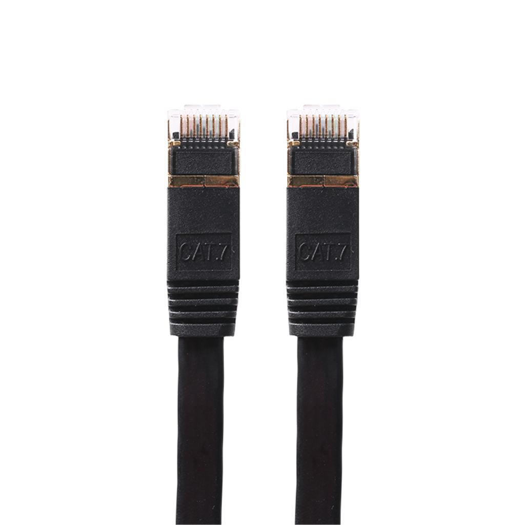 Gold Plated RJ45 Flat Cat7 Ethernet 10Gbps SSTP Network LAN Cable Lot 1m-15m