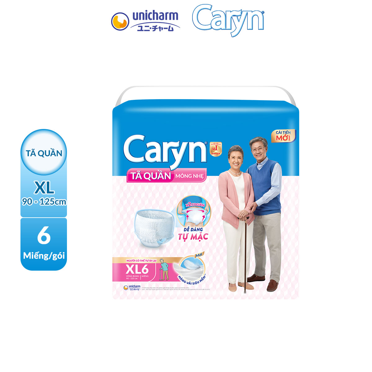 Tã Quần Người Lớn Caryn Mỏng Nhẹ XL6