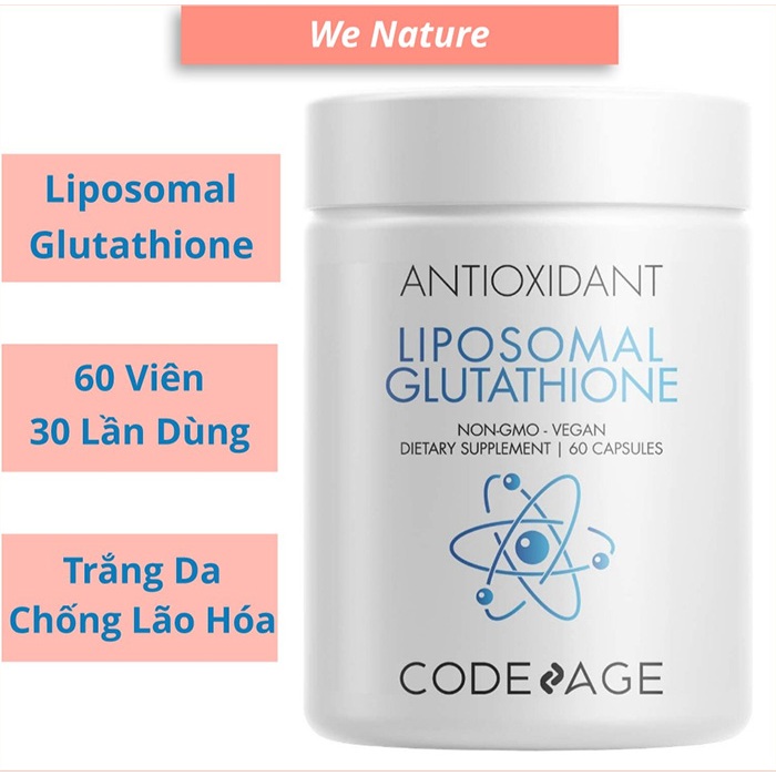 Viên Uống Hỗ Trợ Dưỡng Trắng Da, Giám Nám Liposomal Glutathione 60 viên