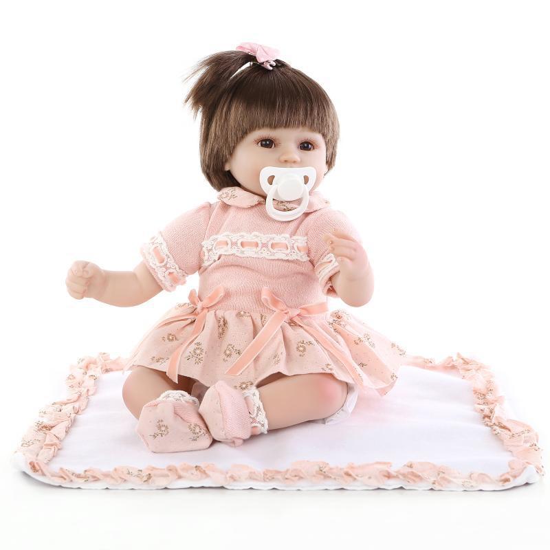 Búp Bê Tái Sinh Thân Gòn Mềm Mại Tóc Dài Môi Dầy 60 cm 204inch Reborn Vinyl Long Hair Doll