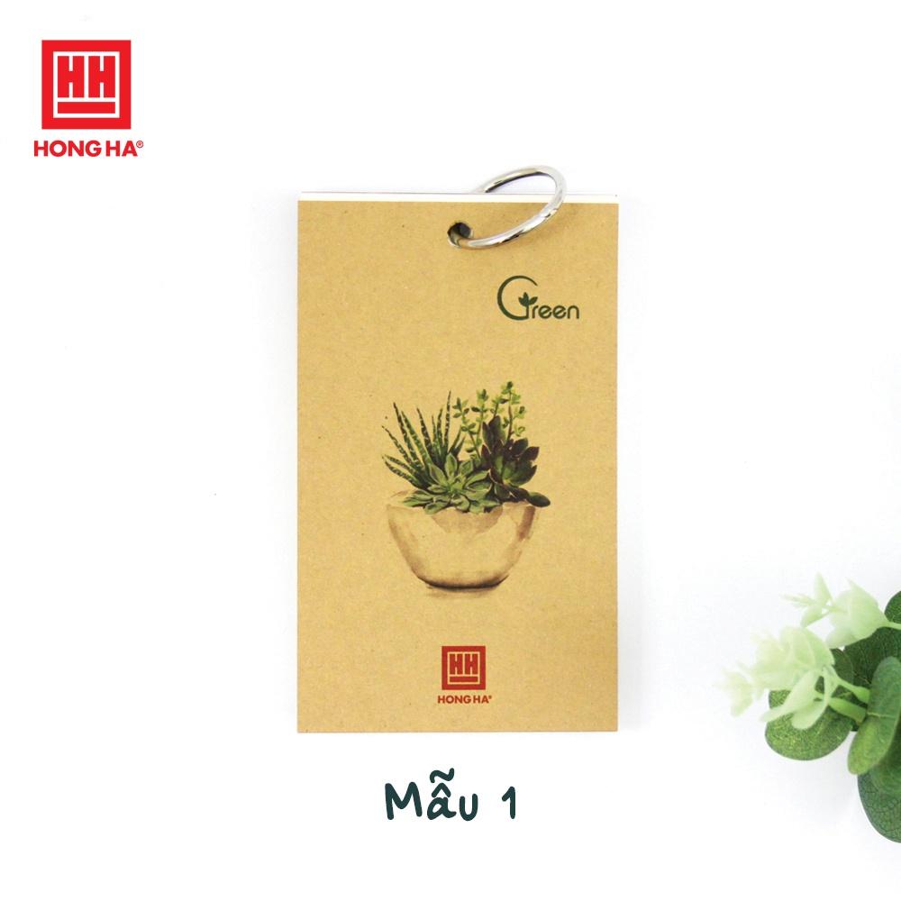 Sổ học từ vựng Flashcard - Thẻ học 200 trang Green Plant Hồng Hà - 4156