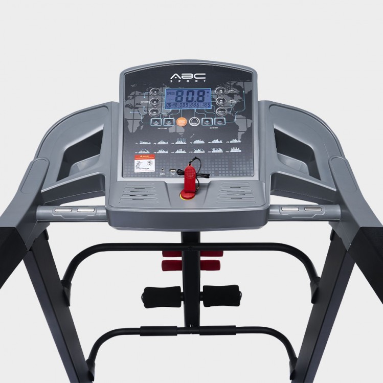 Máy chạy bộ đa năng ABCSport F1, tải trọng tối đa 120kg, nâng dốc tự động đến 18%, hệ thống giảm xóc hiện đại, vùng chạy rộng bức tốc tới 14km/h