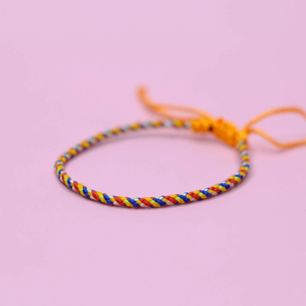 Vòng tay chỉ ngũ sắc may mắn bình an UPCARA