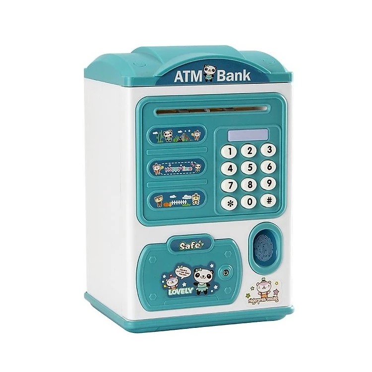 Đồ chơi Két Sắt Đựng Tiền Cho Bé Đồ Chơi Thông Minh Mô Phỏng như trụ ATM rút tiền tự động bằng dấu vân tay