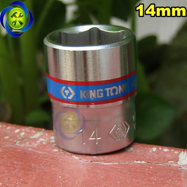 Tuýp 14mm 1/4 Kingtony 233514M loại ngắn 6 cạnh màu trắng