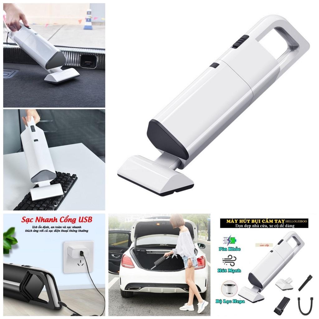Máy hút bụi xe hơi ô tô nhà cửa không dây bản nâng cấp lực hút cực mạnh hàng cao câp