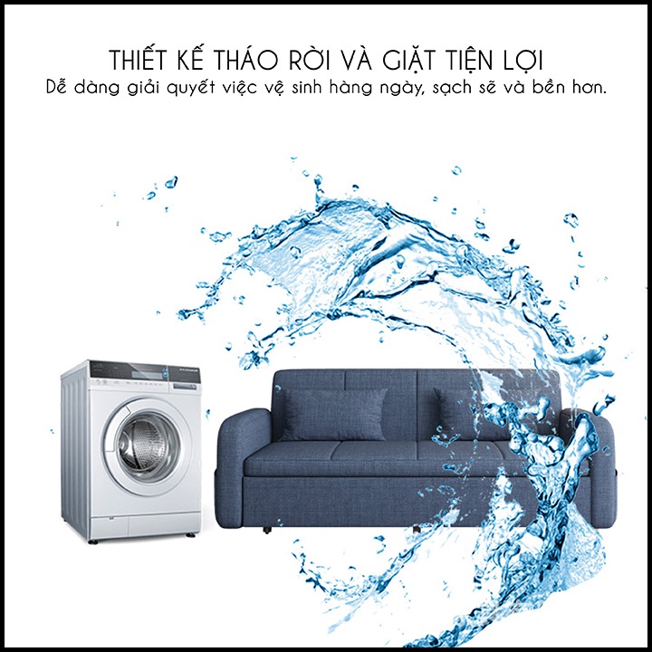 Giường Ngủ Sofa Gấp Gọn Có Ngăn Chứa Đồ KT 1m4 x 1m85 Toàn Bộ Khung Thép Chịu Lực 8 Điểm Sơn Tĩnh Điện. Ghế Sofa Giường Gấp Gọn Thông Minh. Tặng Kèm 2 Gối.