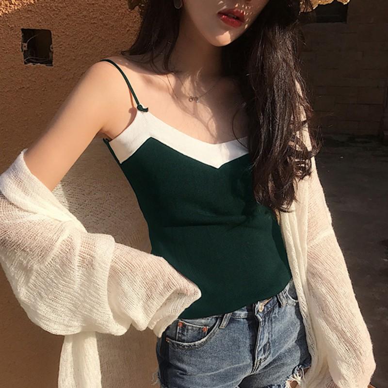 Áo Tank Top Dệt Kim Thiết Kế Hở Lưng Quyến Rũ
