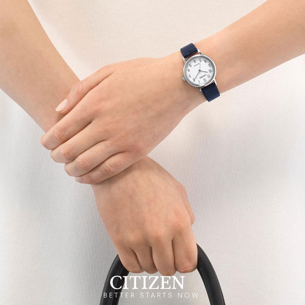 Đồng Hồ Nữ Citizen Dây Da EM0571-16A - Mặt Trắng