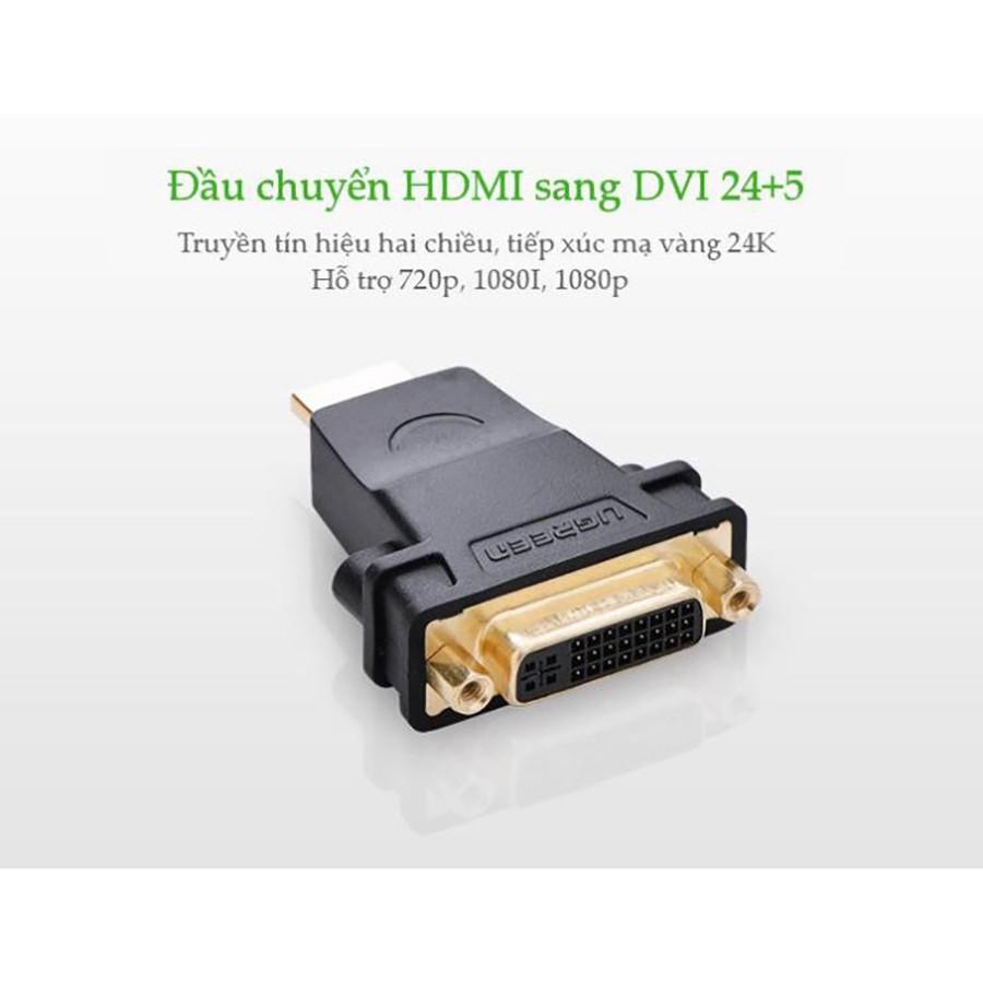 Đầu chuyển đổi HDMI sang DVI-I âm Ugreen 20123 chính hãng -Hàng Chính Hãng