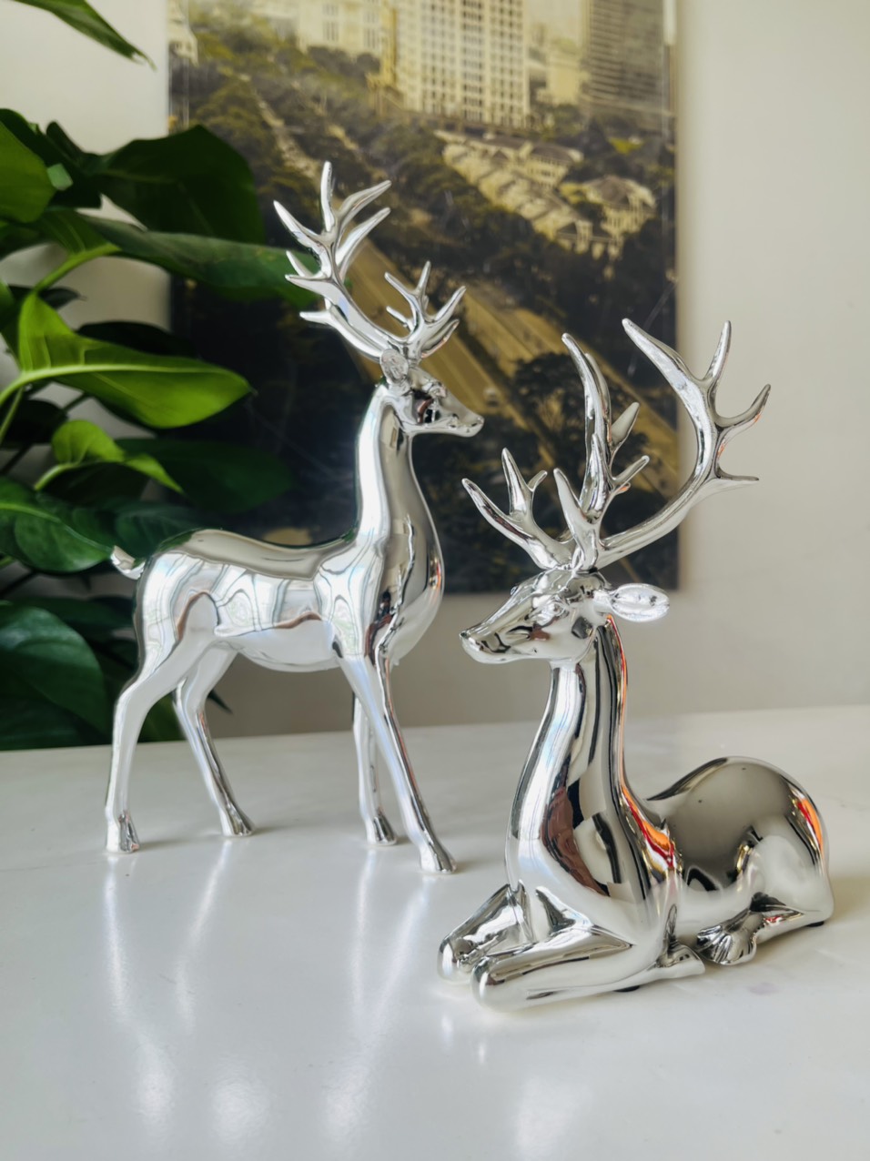 Cặp Hươu tài lộc decor nhà ở, làm quà tặng Sếp, tặng tân gia, sinh nhật 1308D-J