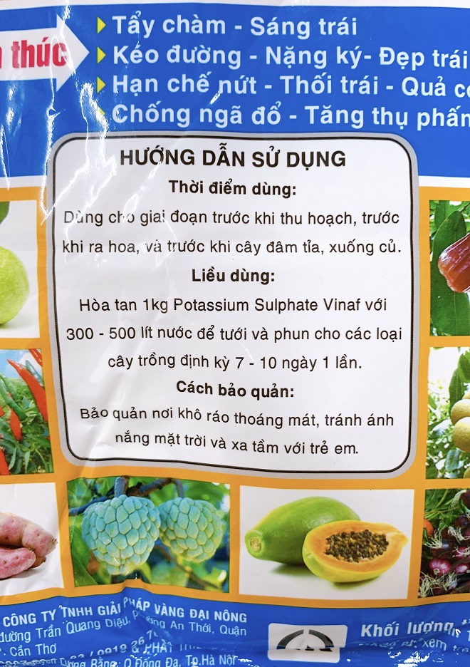 Phân Bón Kali Siêu Ngọt - Kali Trắng Siêu Ngọt - Gói 1Kg