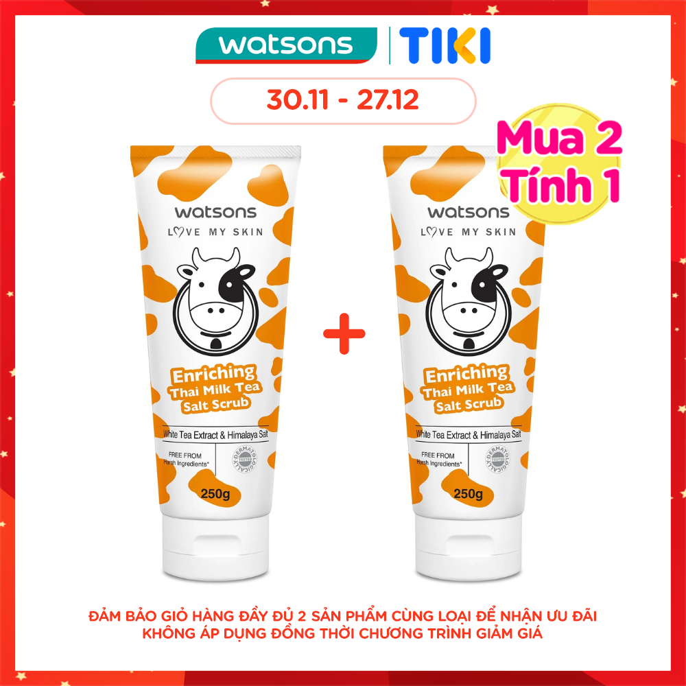 Tẩy Tế Bào Chết Watsons Love My Skin Chiết Xuất Trà Enriching Thai Milk Tea Salt Scrub 250g