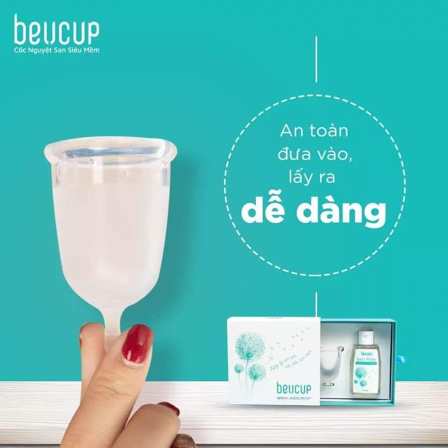 Bộ cốc nguyệt san BeU Cup chuẩn FDA Hoa Kỳ kèm gel vệ sinh cốc - xóa tan nỗi lo ngày &quot;đèn đỏ&quot;